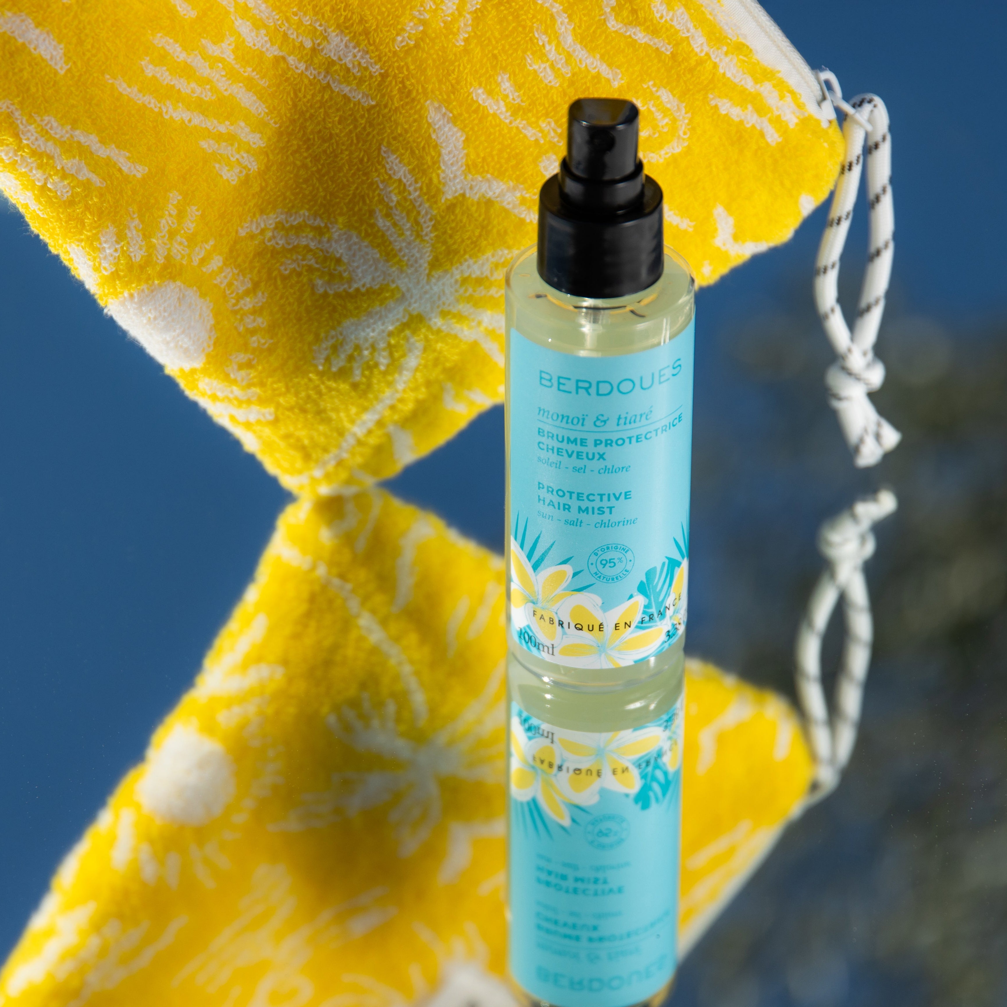 Lot Brume Protectrice Monoï & Tiaré et Trousse Éponge