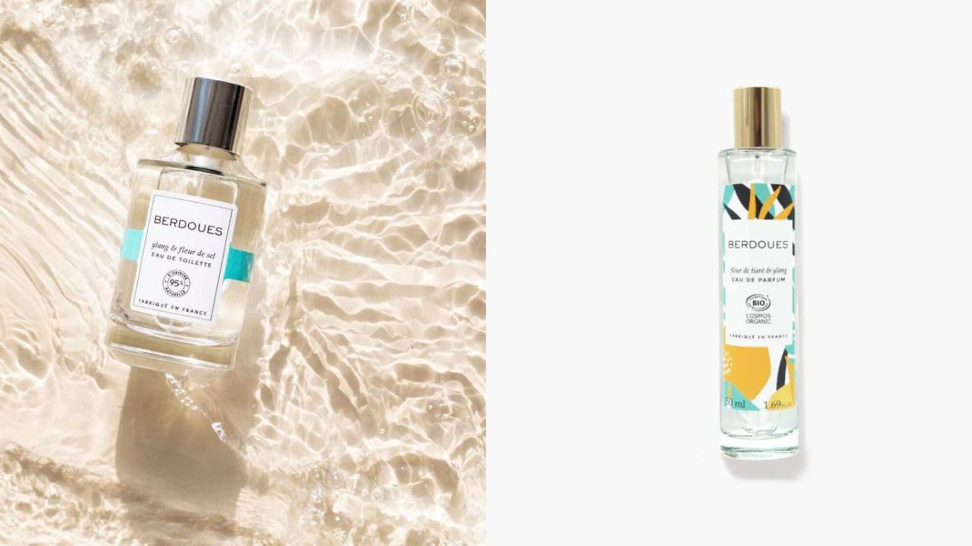 Parfum Berdoues classique et parfum bio côte à côte