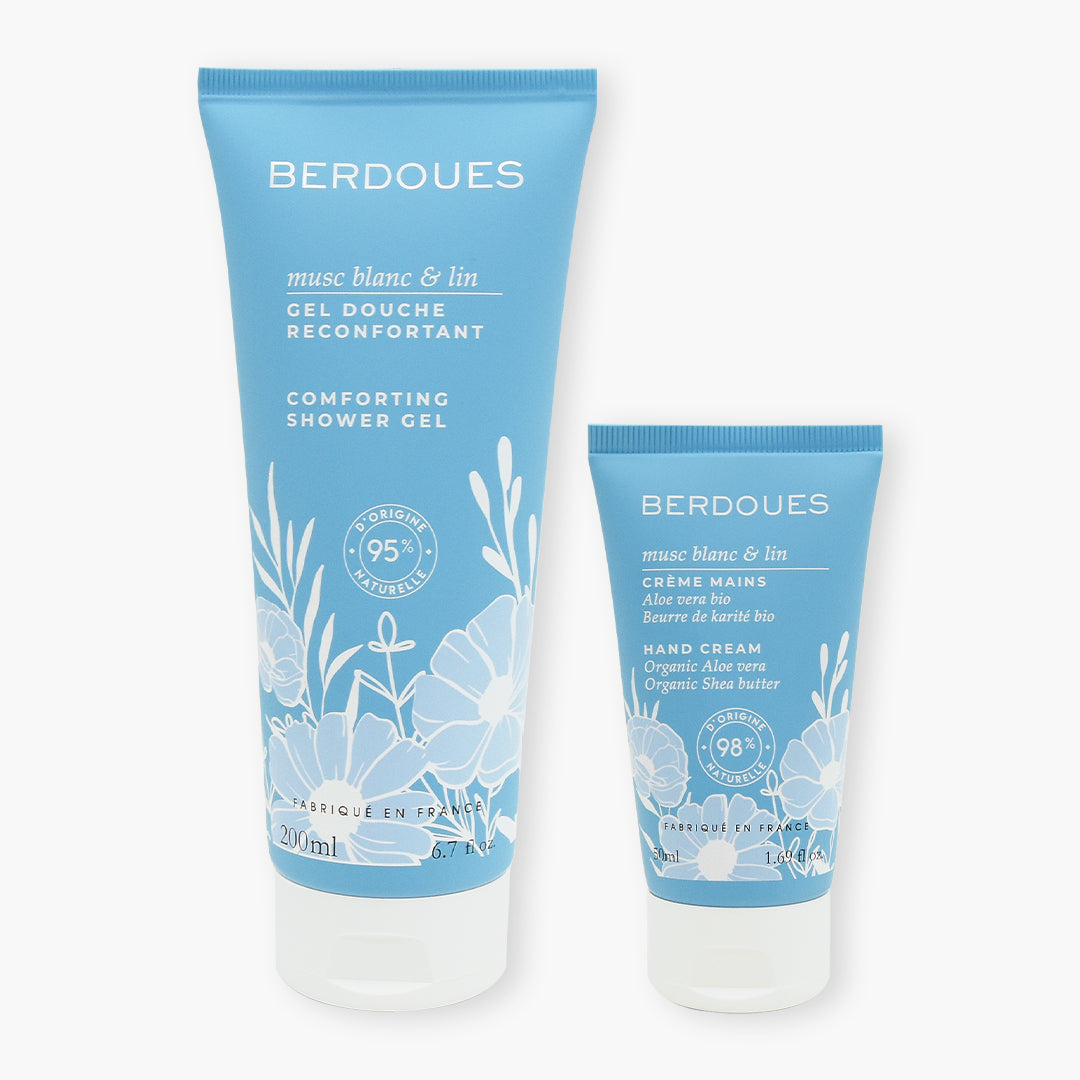 Duo Gel douche et Crème mains Musc Blanc & Lin